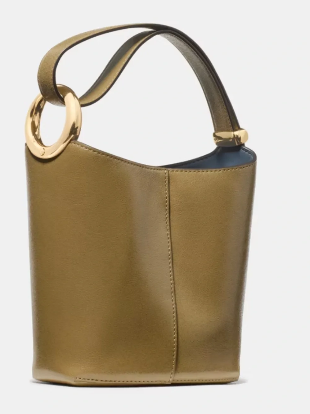 Kate Spade Halo Dried Thyme Glazed Leather Mini Bucket Bag